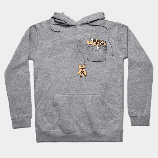 Cute Pocket Pugs Hoodie by Beka